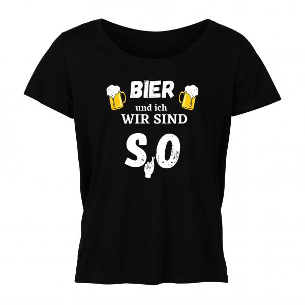 Damen T-Shirt - Bier und ich [schwarz]