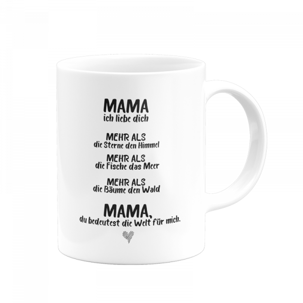 Tasse - Mama ich liebe dich - Verschiedene Designs [weiß]