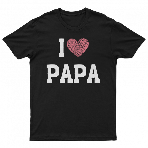Kinder T-Shirt - I love Papa [schwarz]