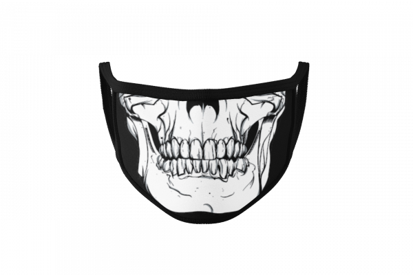 PREMIUM Gesichtsmaske - Totenkopf schwarz - Waschbar bis 60 Grad und wiederverwendbar