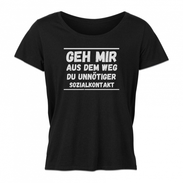Damen T-Shirt - Unnötiger Sozialkontakt [schwarz]