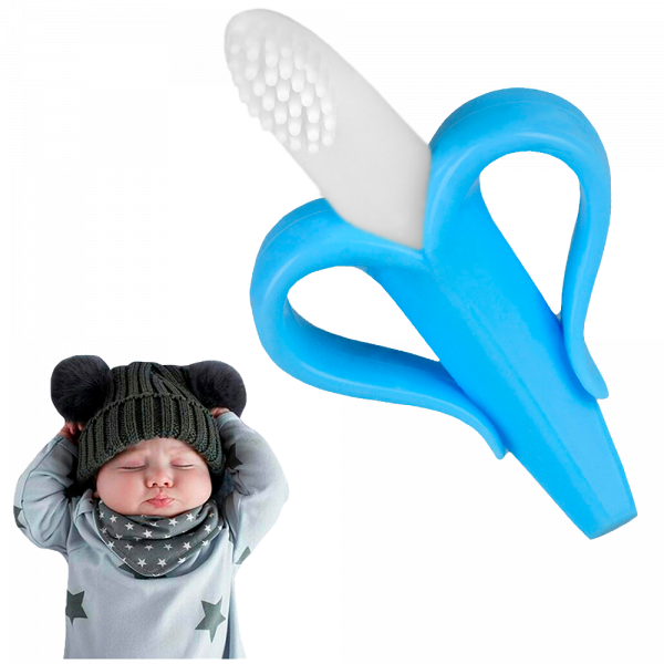 Baby Banana Zahnbürste und Beißring -100% BPA-Frei - für erste Zähne bereits ab 3 bis 6 Monate geeig