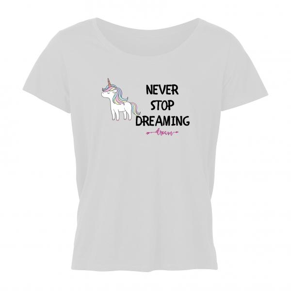 Damen T-Shirt - Never stop dreaming [weiß]
