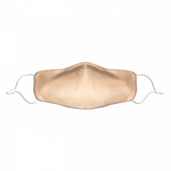 PREMIUM Seidenmaske - gold - mit verstellbaren Ohrenschlaufen aus echter Seide