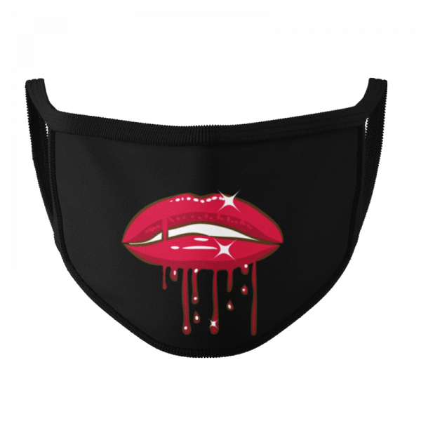 PREMIUM Gesichtsmaske - Lippen rot - Waschbar bis 60 Grad und wiederverwendbar
