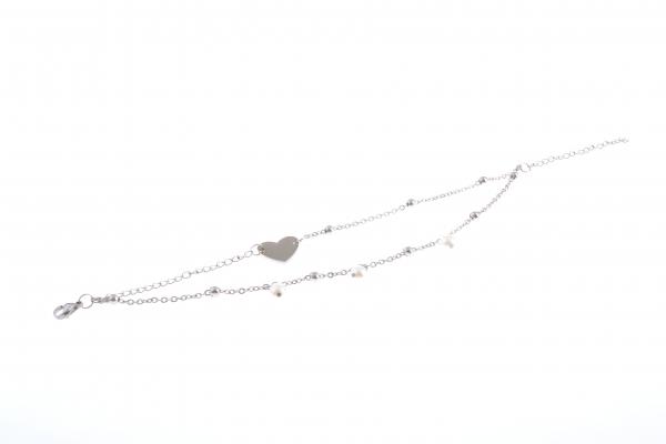 Damen Fußkette mit Herz, Unendlichkeitszeichen oder Schmetterling in Silber - aus Edelstahl