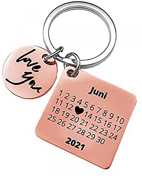 Schlüsselanhänger - Herz-Tag-Kalender [Rosé]