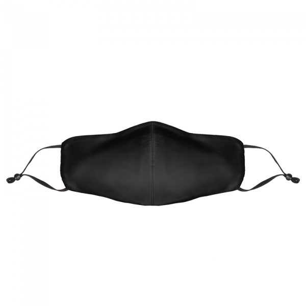 PREMIUM Seidenmaske - schwarz - mit verstellbaren Ohrenschlaufen aus echter Seide