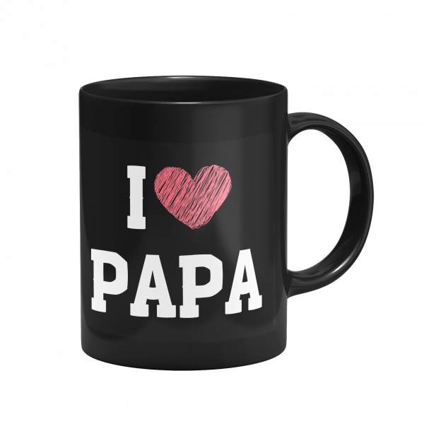 Tasse - I love Papa [schwarz]